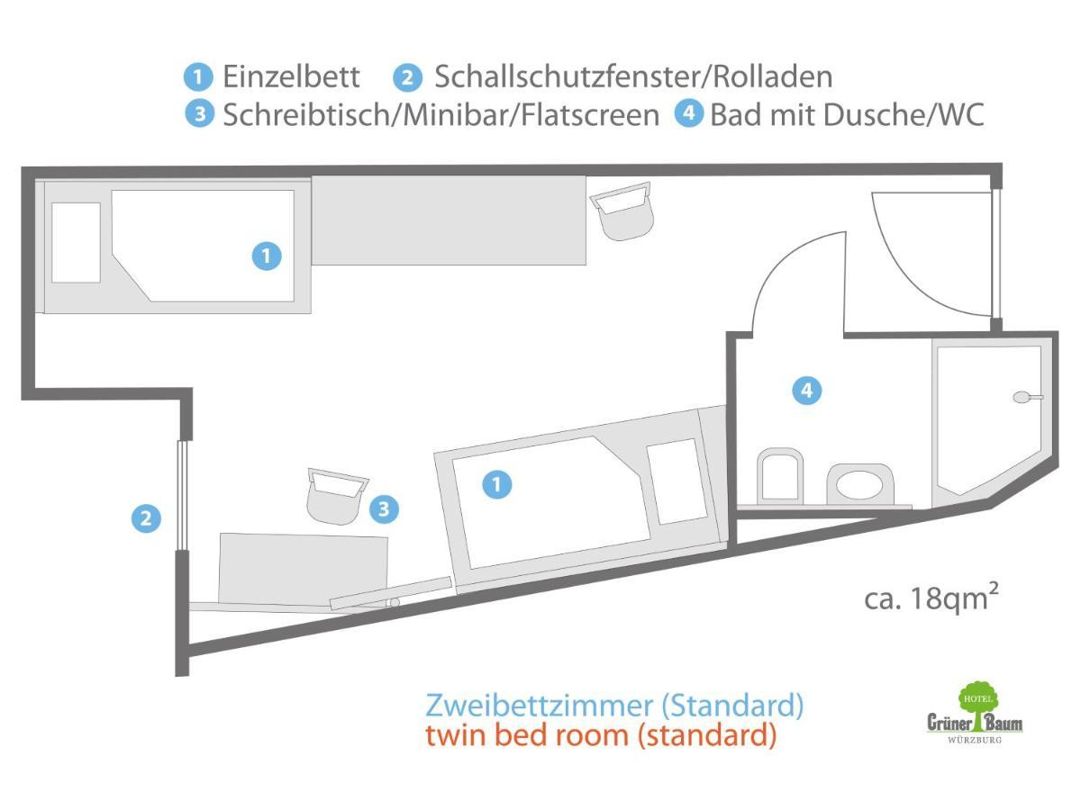 Hotel Gruner Baum Würzburg Exteriér fotografie